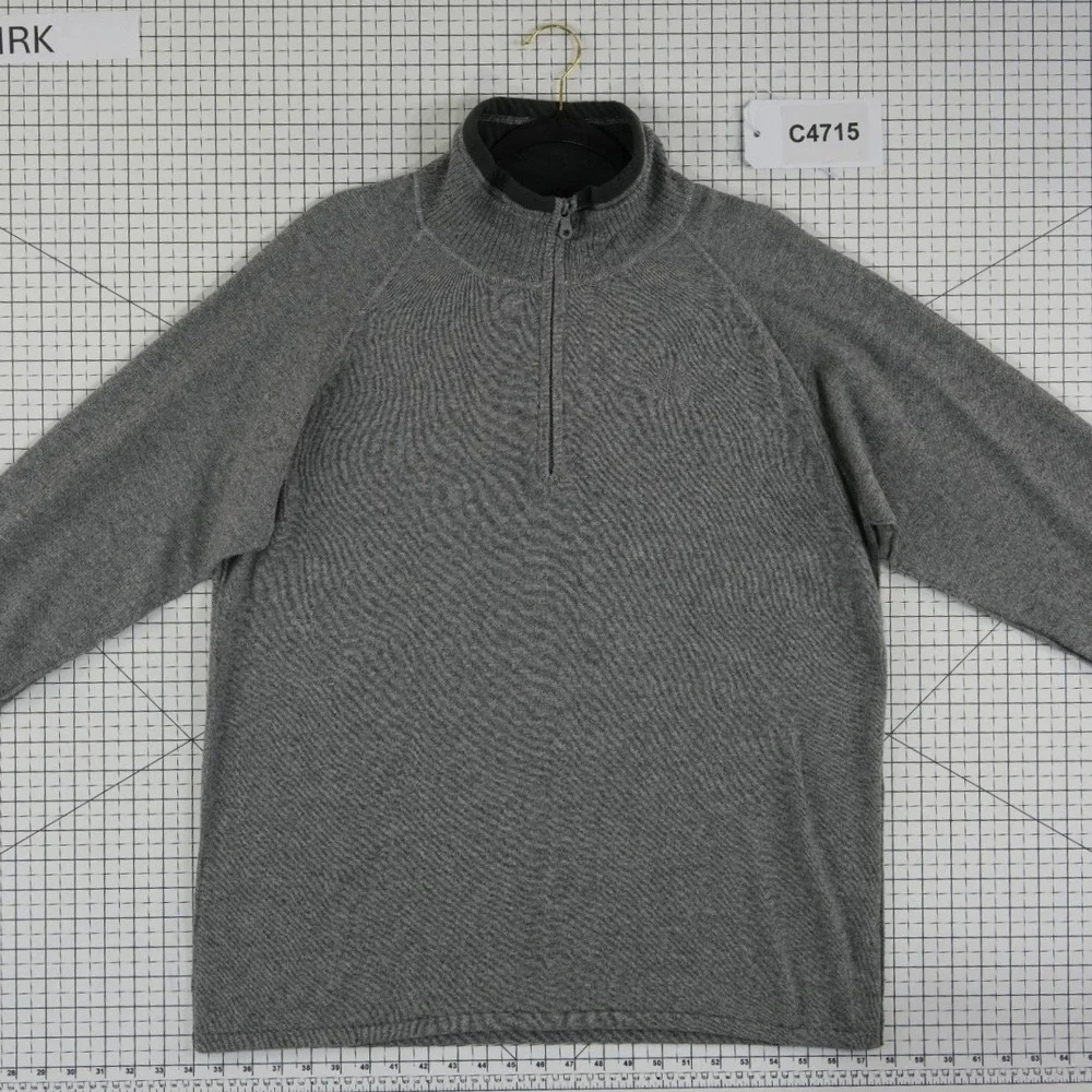 The North Face 1/4 Zip Sweater‎ Men's Size XL Gray Cotton Wool Warm Outdoors